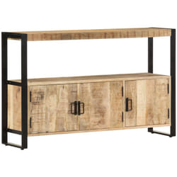 Armoire en bois massif avec un charme vintage avec 3 portes et un compartiment