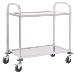 vidaXL Chariot de cuisine à 2 niveaux 96,5x55x90 cm Acier inoxydable - TU