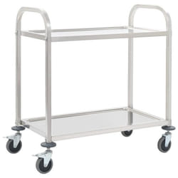 vidaXL Chariot de cuisine à 2 niveaux 96,5x55x90 cm Acier inoxydable - TU
