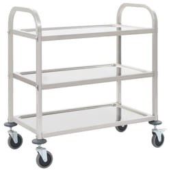 vidaXL Chariot de cuisine à 3 niveaux 96,5x55x90 cm Acier inoxydable - TU