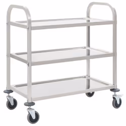 vidaXL Chariot de cuisine à 3 niveaux 95x45x83,5 cm Acier inoxydable - TU