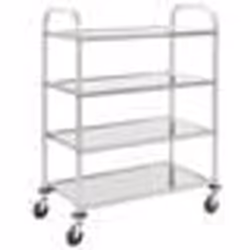 vidaXL Chariot de cuisine à 4 niveaux 107x55x125 cm Acier inoxydable - TU