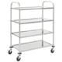 vidaXL Chariot de cuisine à 4 niveaux 107x55x125 cm Acier inoxydable - TU