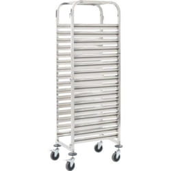vidaXL Chariot de cuisine pour 16 plateaux 38x55x163 cm Inox - TU