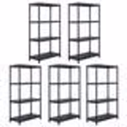vidaXL Étagères de rangement 5 pcs Noir 60x30x138 cm Plastique