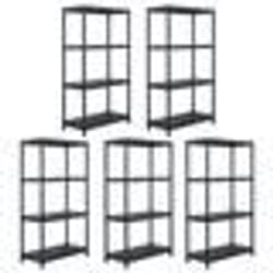 vidaXL Étagères de rangement 5 pcs Noir 60x30x138 cm Plastique