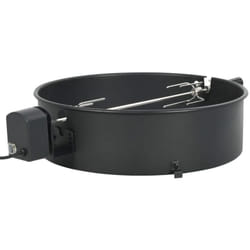 Kit d'anneau de rôtissoire de barbecue 57 cm Noir vidaXL