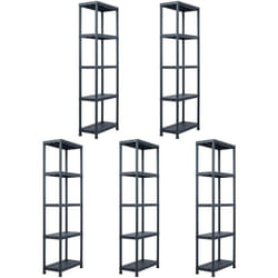 Tagères de rangement 5 pcs Noir 125 kg 60x30x180 cm Plastique - Vidaxl
