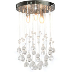 Vidaxl - Plafonnier avec perles de cristal Argenté Sphère 3 ampoules G9