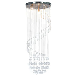 Vidaxl - Plafonnier avec perles de cristal Argenté Spirale G9