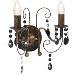 Applique murale à perles Noir antique 2 ampoules E14 vidaXL