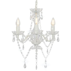 Vidaxl - Lustre avec perles Blanc Rond 3 x E14