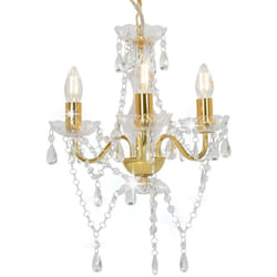Vidaxl - Lustre avec perles Doré Rond 3 x E14