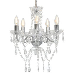 Vidaxl - Lustre avec perles de cristal Argenté Rond 5 x E14