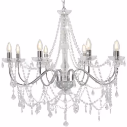 Avec son design extravagant, ce lustre élégant avec perles de cristal fera certainement une déclaration visuelle audacieuse e ...