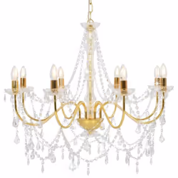 Description générale Avec son design extravagant, ce lustre élégant avec perles de cristal fera certainement une déclaration  ...