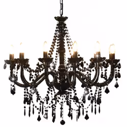 Description générale Avec son design extravagant, ce lustre élégant avec perles noires fera certainement une déclaration visu ...