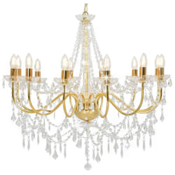 Vidaxl - Lustre avec des perles de candelabrum élégantes 12 jeux e14 différentes couleurs Couleur : Or