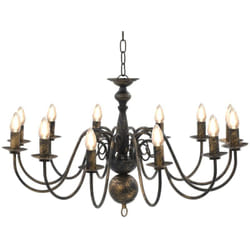 Vidaxl - Lustre Noir antique 12 ampoules E14