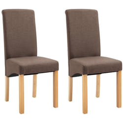 Vidaxl - Chaises à manger lot de 2 marron tissu