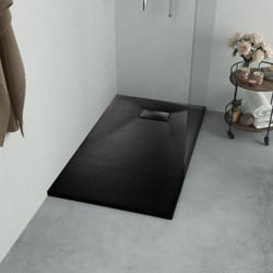 Vidaxl - Bac de douche smc Noir 100 x 70 cm