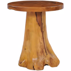 Cette table basse unique, en bois de teck massif exsude un charme rustique et est un véritable attrait. Son dessus de table r ...