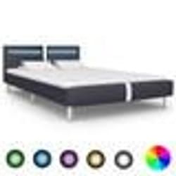 vidaXL Cadre de lit avec LED sans matelas noir 140x200 cm similicuir - 140 x 200 cm
