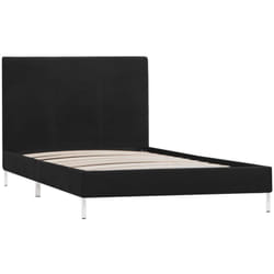 vidaXL Cadre de lit sans matelas noir tissu 90x200 cm - 90 x 200 cm