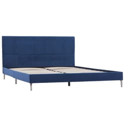Cadre De Lit Sans Matelas Bleu Tissu 160x200 Cm Vidaxl