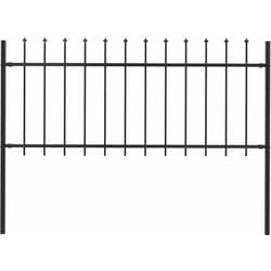 Clôture de jardin avec dessus en lance Acier 1,7 x 0,8 m Noir - Vidaxl