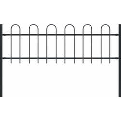 Vidaxl - Clôture de jardin avec dessus en cerceau Acier 1,7 m Noir