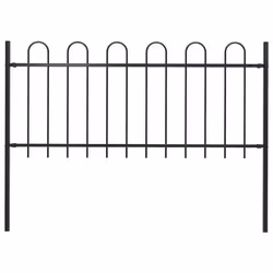 vidaXL Clôture de jardin avec dessus en cerceau Acier 1,8 m Noir - TU