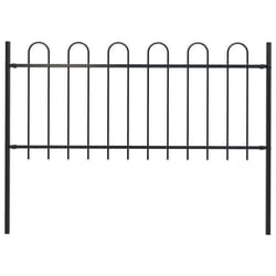 vidaXL Clôture de jardin avec dessus en cerceau Acier 1,8 m Noir - TU