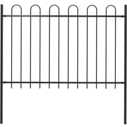 Clôture de jardin avec dessus en cerceau Acier 1,7 m Noir