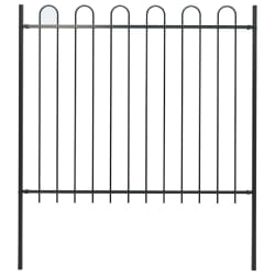 vidaXL Clôture de jardin avec arceau en acier 181 x 150 cm Noir