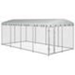 vidaXL Chenil extérieur avec toit pour chiens 7,6x3,8x2,3 m