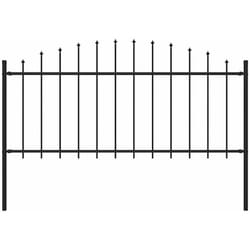 Clôture de jardin à dessus en lance Acier (0,5-0,75)x1,7 m Noir