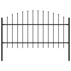 vidaXL Clôture de jardin avec dessus en lance Acier 1,7 m Noir - TU