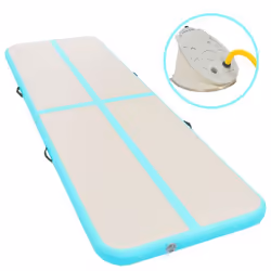 vidaXL Tapis gonflable de gymnastique avec pompe 300x100x10cm PVC Vert - TU