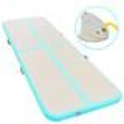 vidaXL Tapis gonflable de gymnastique avec pompe 400x100x10cm PVC Vert - TU