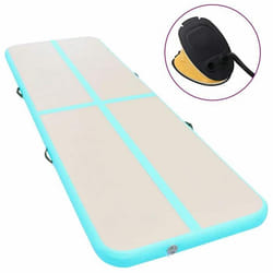 vidaXL Tapis gonflable de gymnastique avec pompe 500x100x10cm PVC Vert