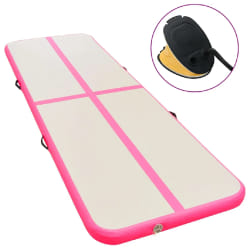 vidaXL Tapis gonflable de gymnastique avec pompe 600x100x10cm PVC Rose - TU