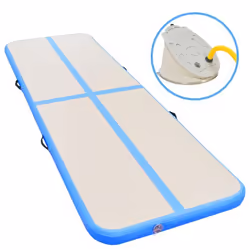 vidaXL Tapis gonflable de gymnastique avec pompe 600x100x10cm PVC Bleu - TU