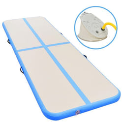 vidaXL Tapis gonflable de gymnastique avec pompe 700x100x10cm PVC Bleu - TU