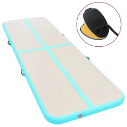 vidaXL Tapis gonflable de gymnastique avec pompe 700x100x10cm PVC Vert - TU