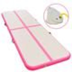 vidaXL Tapis gonflable de gymnastique avec pompe 800x100x10cm PVC Rose - TU