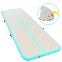 vidaXL Tapis gonflable de gymnastique avec pompe 800x100x10cm PVC Vert - TU