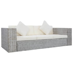 Canapé tendance en rotin - Gris - 200 x 80 x 61 cm