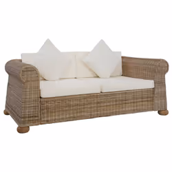 VidaXL 283073, Crème, Naturel, 2 siège(s), Polyester, 1550 mm, 780 mm, 670 mm