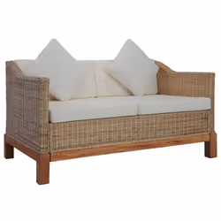 VidaXL 283076, Crème, Naturel, 2 siège(s), Coton, Polyester, 1320 mm, 780 mm, 740 mm